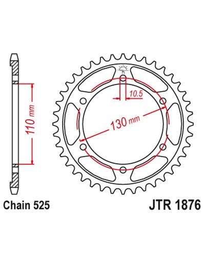 Couronne Moto JT Couronne acier JTR1876.42