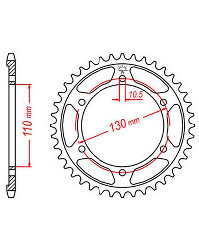 Couronne Moto JT Couronne acier JTR1876.45