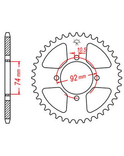 Couronne Moto JT Couronne acier JTR1912.42