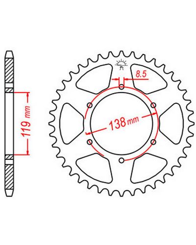 Couronne Moto JT Couronne acier JTR1950.48