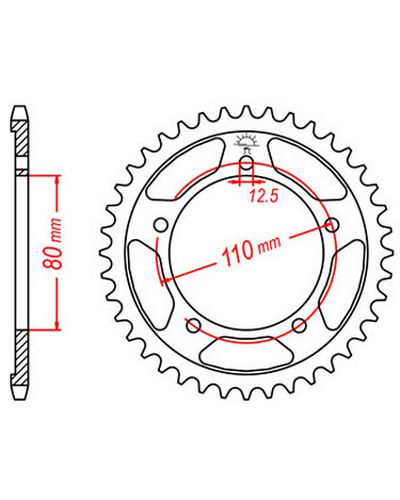 Couronne Moto JT Couronne acier JTR2010.42