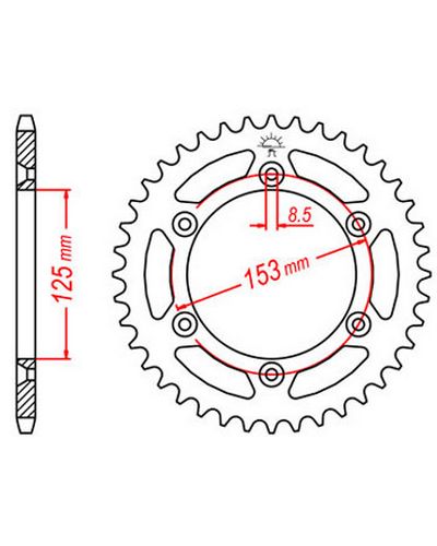 Couronne Moto JT Couronne acier JTR210.39