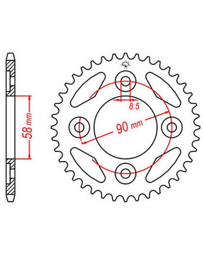 Couronne Moto JT Couronne acier JTR212.35