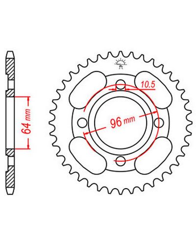 Couronne Moto JT Couronne acier JTR218.44