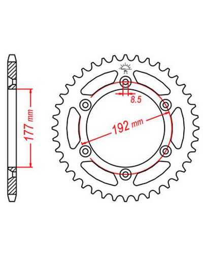 Couronne Moto JT Couronne acier JTR223.48