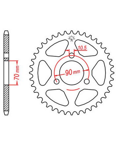 Couronne Moto JT Couronne acier JTR239.50