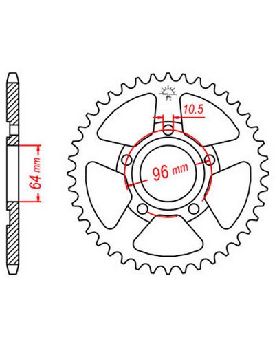 Couronne Moto JT Couronne acier JTR242.53