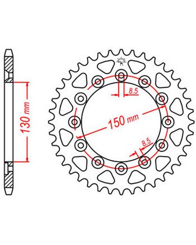 Couronne Moto JT Couronne acier JTR245/2.38