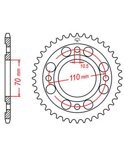 Couronne Moto JT Couronne acier JTR246.34