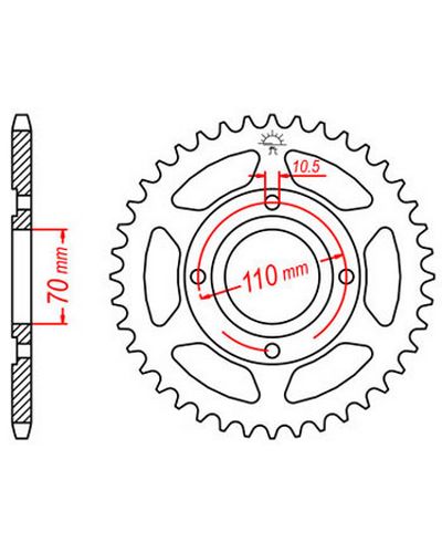 Couronne Moto JT Couronne acier JTR248.44