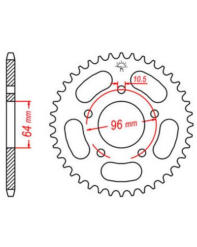 Couronne Moto JT Couronne acier JTR254.50