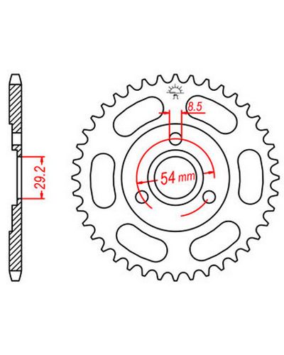 Couronne Moto JT Couronne acier JTR255.26