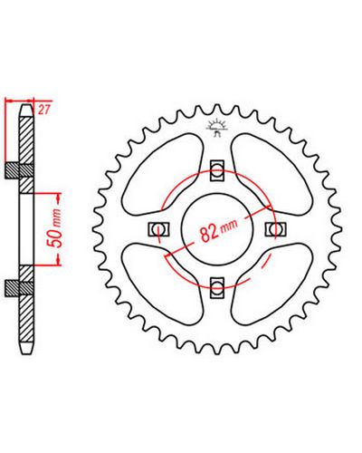 Couronne Moto JT Couronne acier JTR256.28