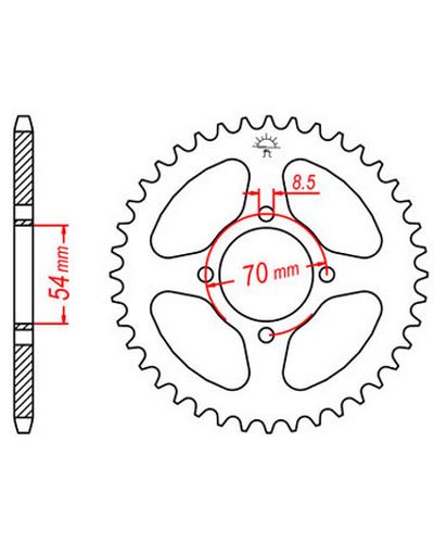 Couronne Moto JT Couronne acier JTR257.34