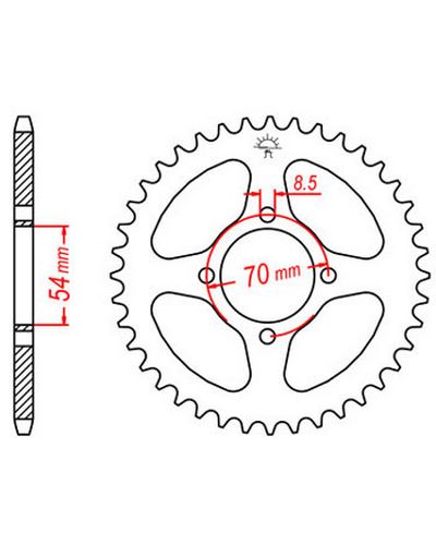 Couronne Moto JT Couronne acier JTR257.40