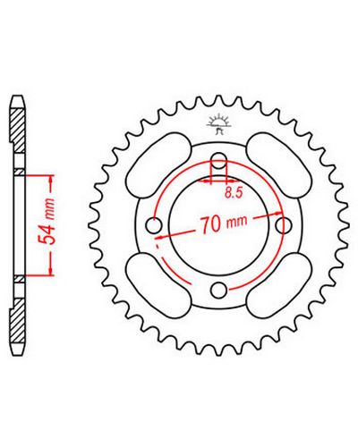 Couronne Moto JT Couronne acier JTR263.36