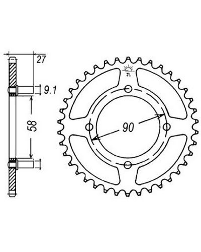 Couronne Moto JT Couronne acier JTR267.39