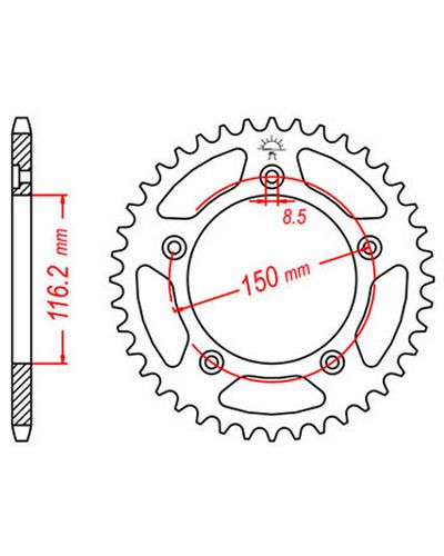 Couronne Moto JT Couronne acier JTR28.43