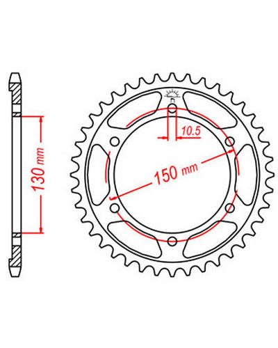 Couronne Moto JT Couronne acier JTR300.39