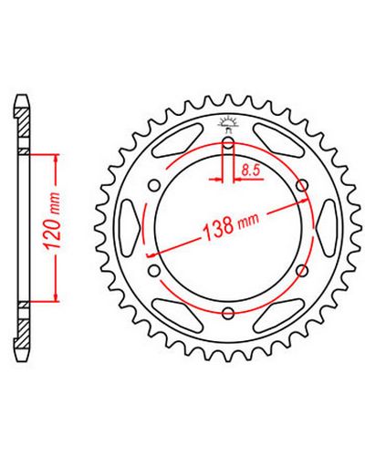 Couronne Moto JT Couronne acier JTR312.38