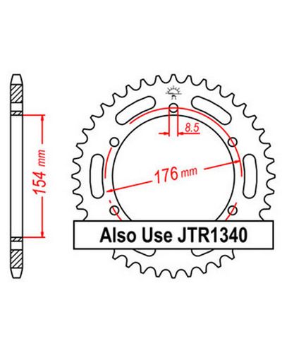 Couronne Moto JT Couronne acier JTR343.45