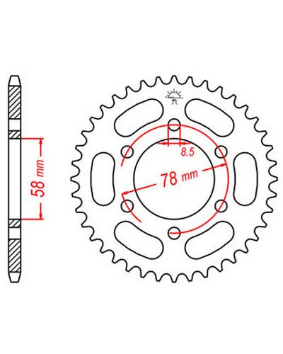 Couronne Moto JT Couronne acier JTR458.36