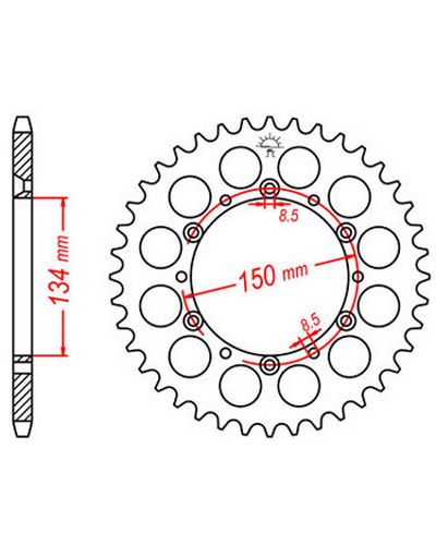 Couronne Moto JT Couronne acier JTR460.42