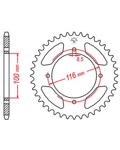 Couronne Moto JT Couronne acier JTR461.48