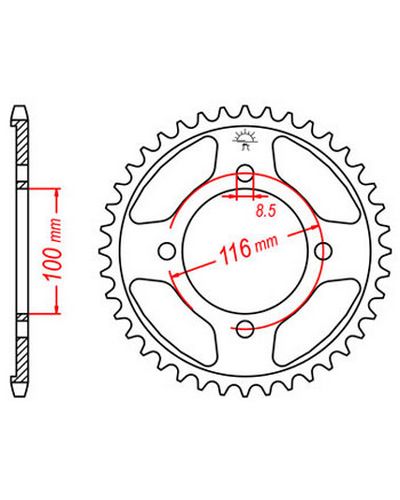 Couronne Moto JT Couronne acier JTR462.49