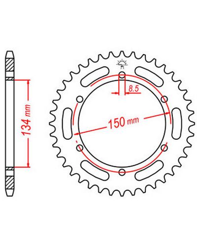 Couronne Moto JT Couronne acier JTR463.48