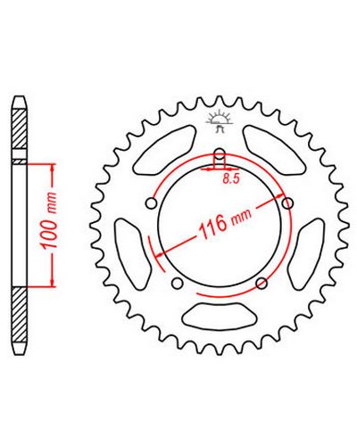 Couronne Moto JT Couronne acier JTR464.44