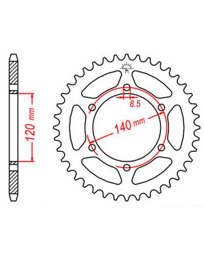 Couronne Moto JT Couronne acier JTR469.44