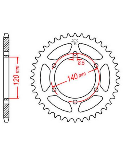 Couronne Moto JT Couronne acier JTR475.40