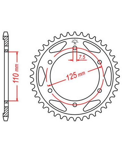 Couronne Moto JT Couronne acier JTR485.46