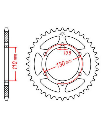 Couronne Moto JT Couronne acier JTR486.39