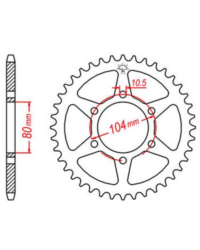 Couronne Moto JT Couronne acier JTR501.32