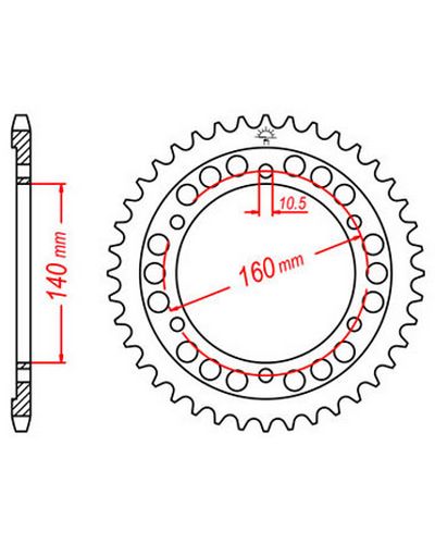 Couronne Moto JT Couronne acier JTR503.45