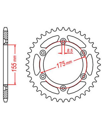 Couronne Moto JT Couronne acier JTR510.46