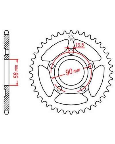 Couronne Moto JT Couronne acier JTR604.35