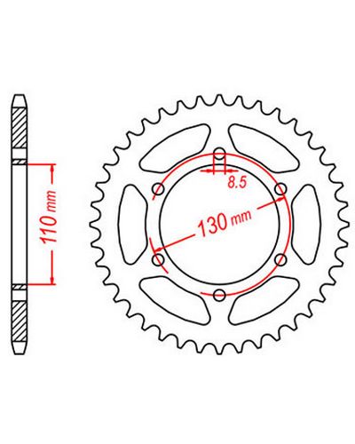 Couronne Moto JT Couronne acier JTR606.43