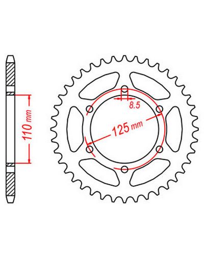 Couronne Moto JT Couronne acier JTR610.51