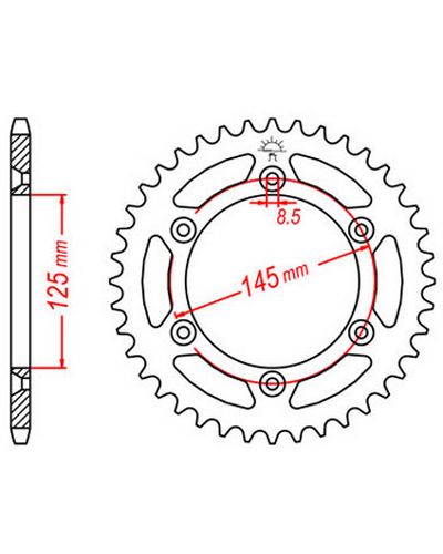 Couronne Moto JT Couronne acier JTR698.41