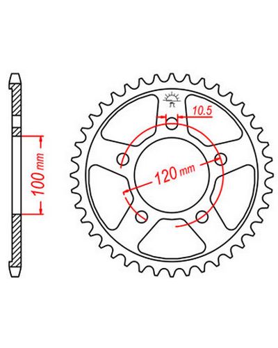 Couronne Moto JT Couronne acier JTR702.40