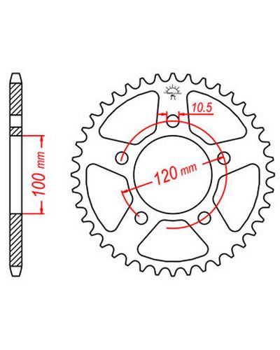 Couronne Moto JT Couronne acier JTR703.40