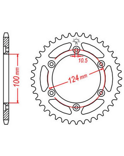 Couronne Moto JT Couronne acier JTR735.36