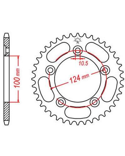 Couronne Moto JT Couronne acier JTR744.36