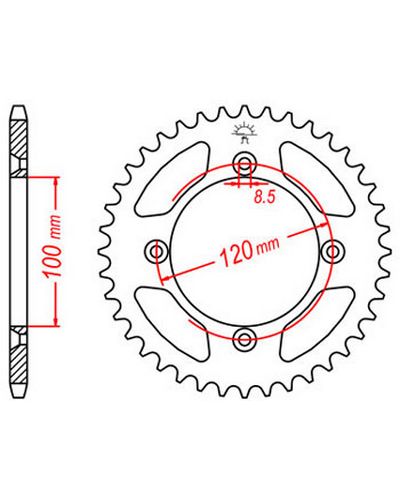 Couronne Moto JT Couronne acier JTR798.44