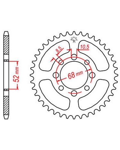 Couronne Moto JT Couronne acier JTR801.26