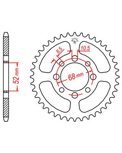 Couronne Moto JT Couronne acier JTR802.34