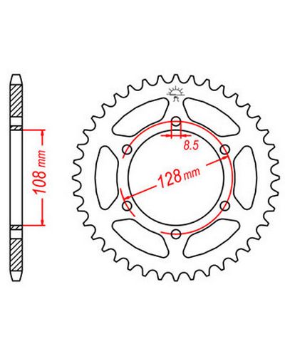 Couronne Moto JT Couronne acier JTR804.42